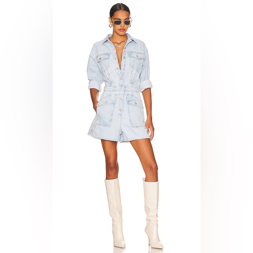 Nwt Revolve 7fam Surplus Denim Romper